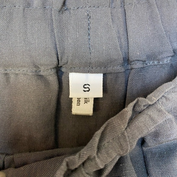 VTG Su-Zen Pull On Lagenlook Linen MIDI Skirt with Silk Plaid details Size Small - Picture 11 of 12